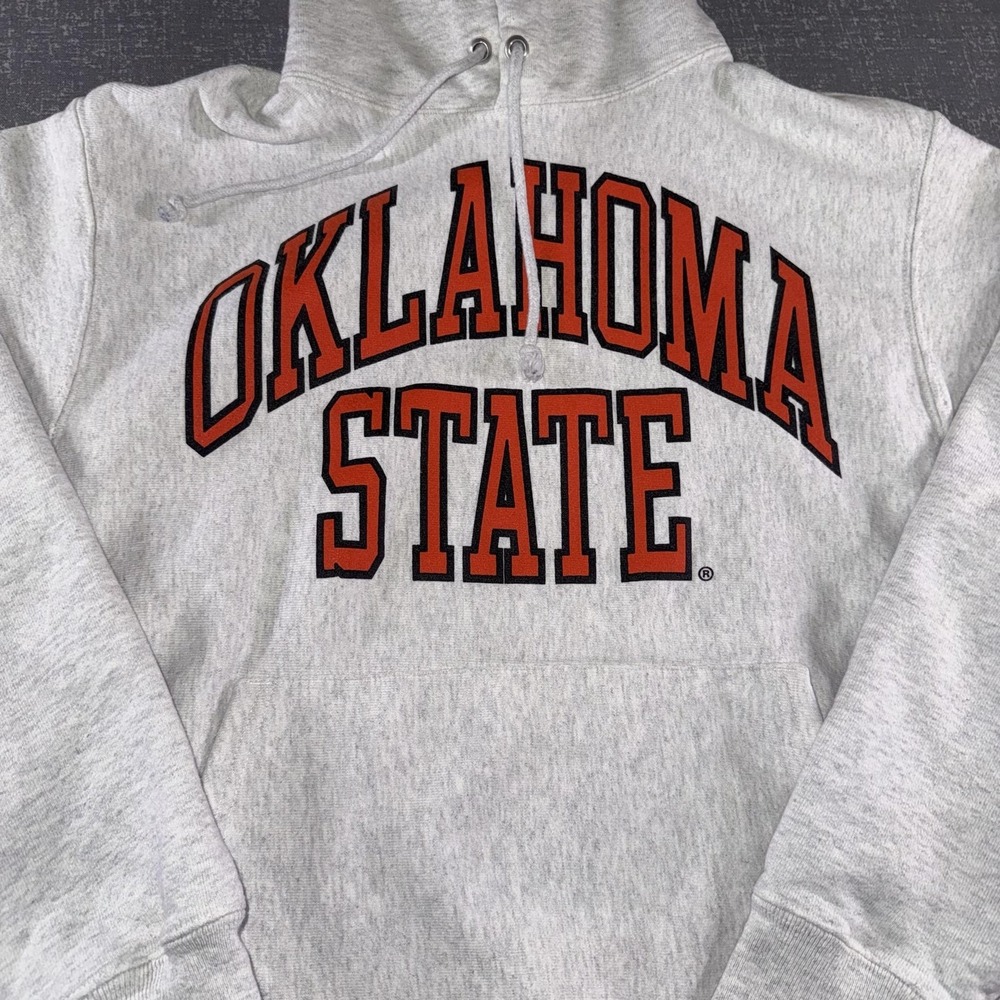 Oklahoma State Cowboys Hoodie Sweatshirt Mens Medium Gray NCAA Football Champion - Picture 4 of 11